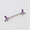 WITCH HAT SCARY FACE WHITE SKULL 316L SURGICAL STEEL NIPPLE RING